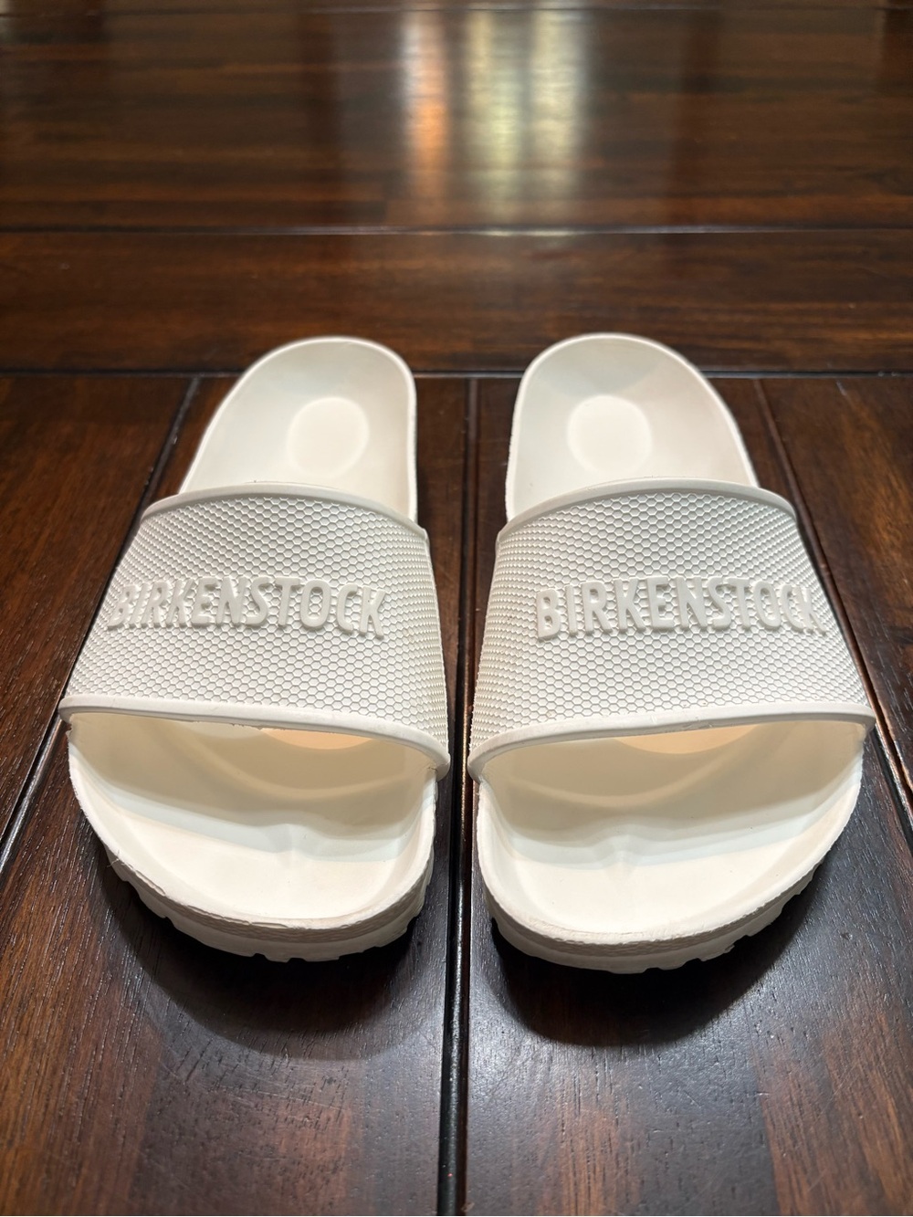 White Birkenstock Barbados EVA Slide Sandals, US Women’s 8-8.5
